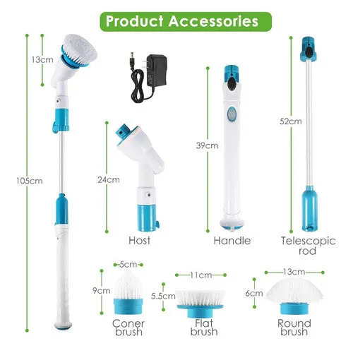 10PCS Rechargeable Spin Scrubber Kit, 3 Brush Heads, Cordless