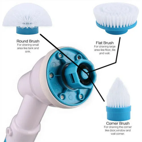 10PCS Rechargeable Spin Scrubber Kit, 3 Brush Heads, Cordless