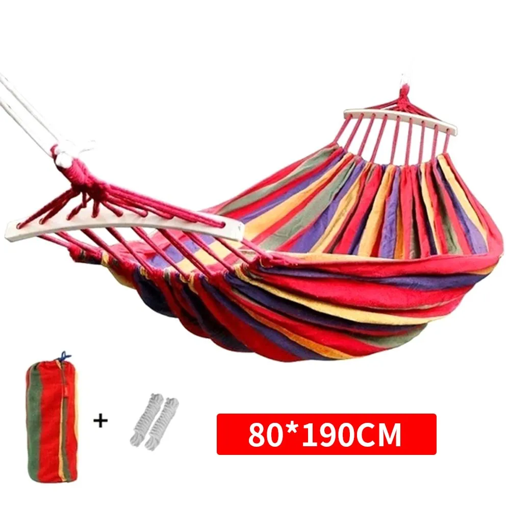 190x150cm Hanging Hammock With Spreader Bar Double/Single Adult Strong Swing Chair Travel Camping Sleeping Bed Outdoor Furniture