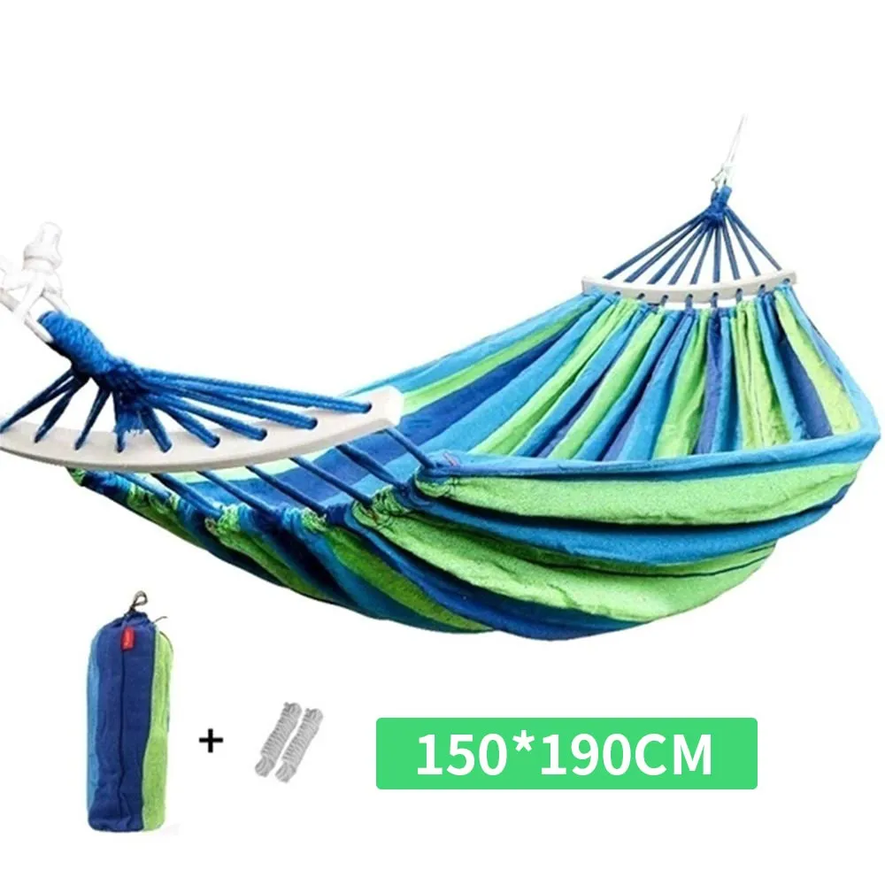 190x150cm Hanging Hammock With Spreader Bar Double/Single Adult Strong Swing Chair Travel Camping Sleeping Bed Outdoor Furniture