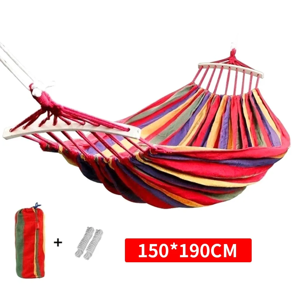 190x150cm Hanging Hammock With Spreader Bar Double/Single Adult Strong Swing Chair Travel Camping Sleeping Bed Outdoor Furniture