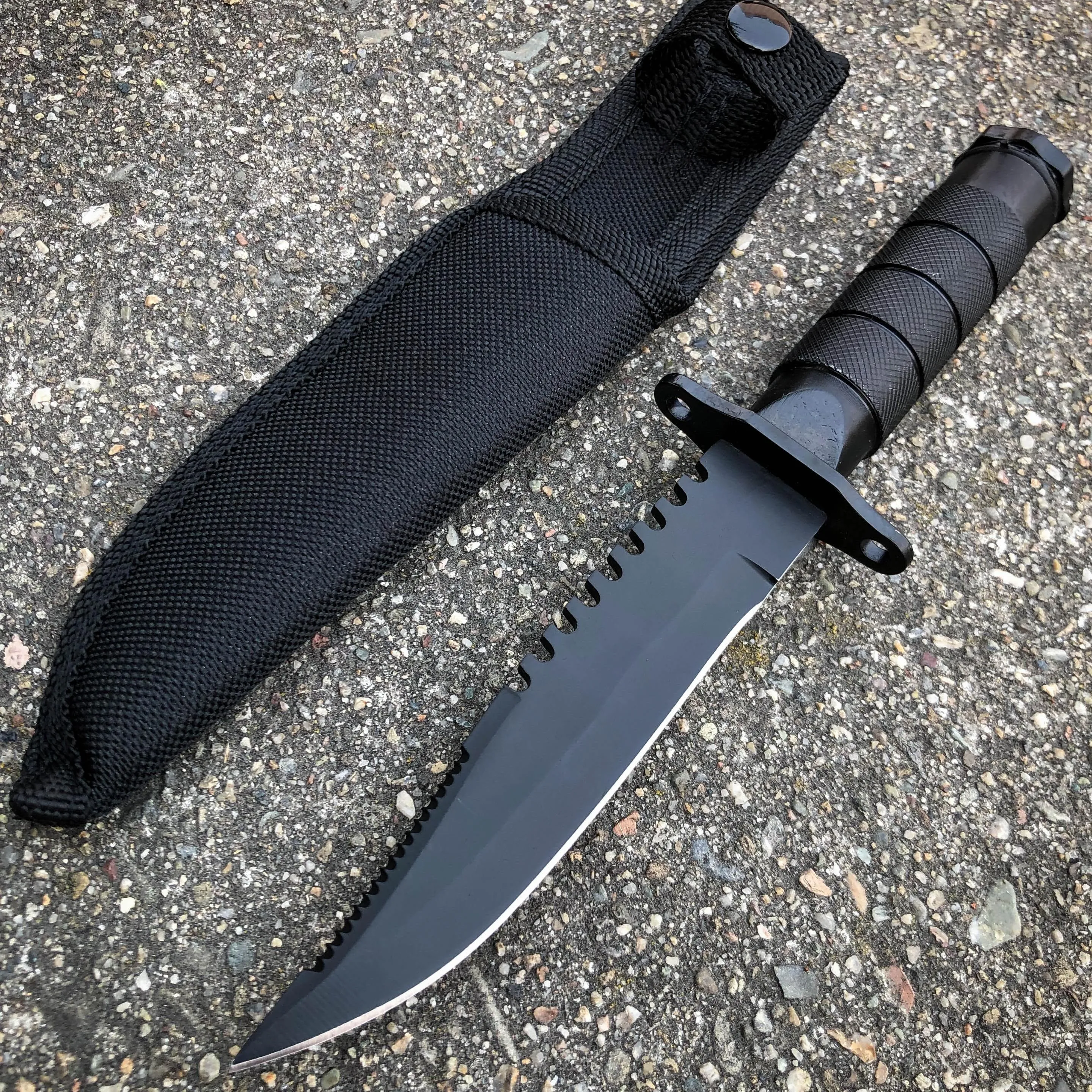 8.5" Tactical Camping Outdoor Fixed Blade Hunting Fishing Knife w Survival Kit