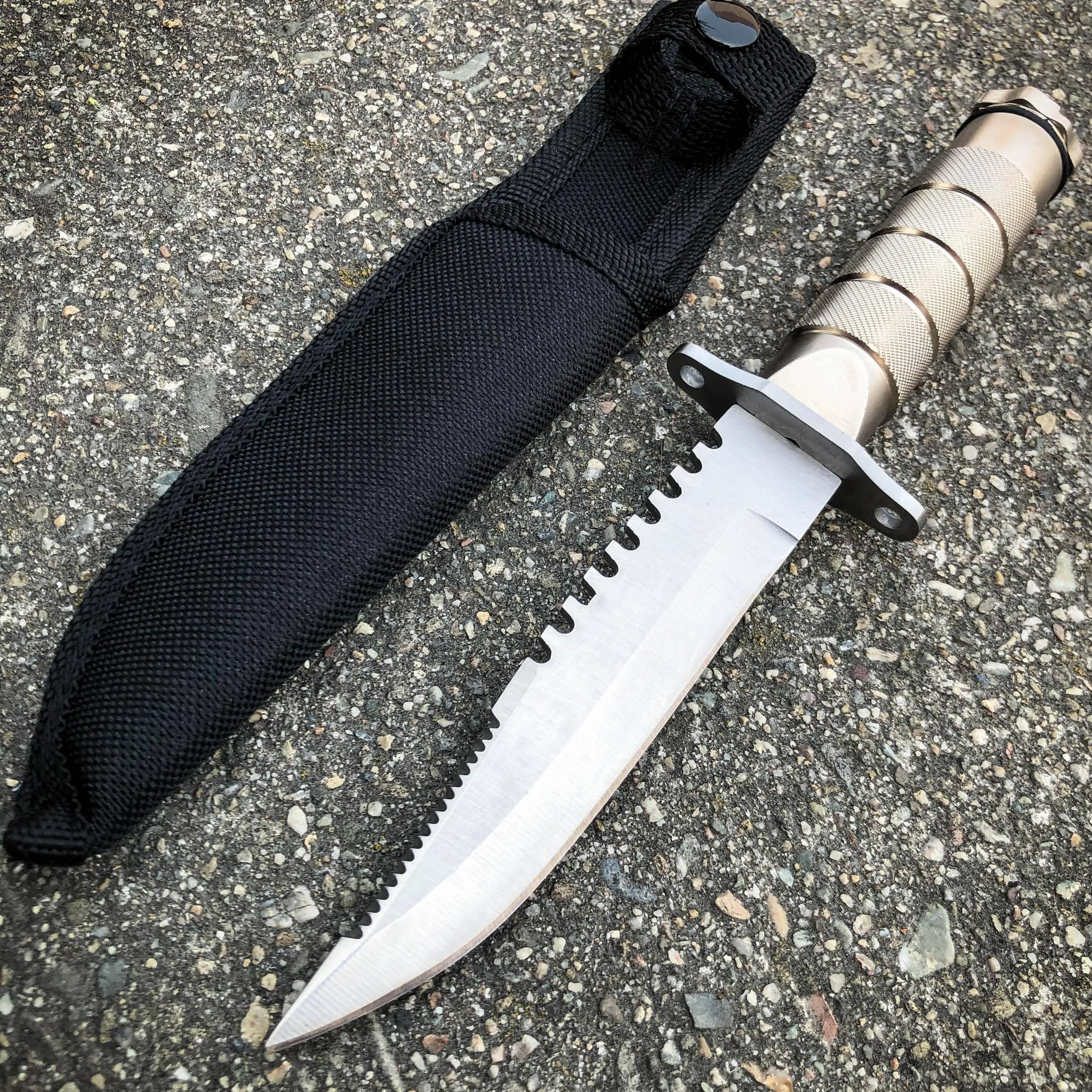 8.5" Tactical Camping Outdoor Fixed Blade Hunting Fishing Knife w Survival Kit