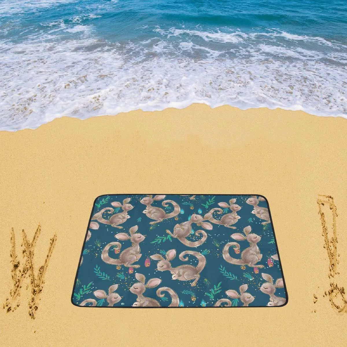 Australian Kangaroos Bluenew@2x  Beach Mats 78"x 60"