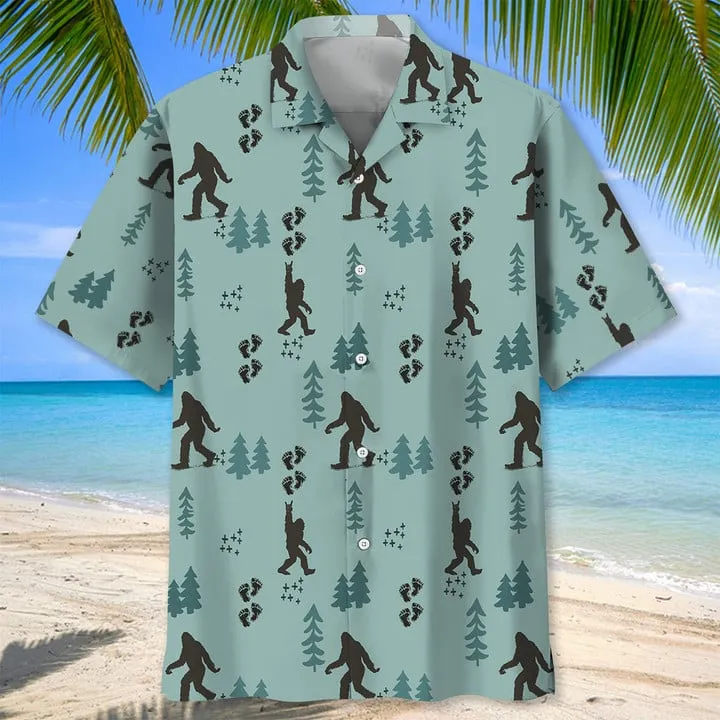 Camping Bigfoot Hawaiian Shirt for Men, Camping Shirt, Adventure Shirts