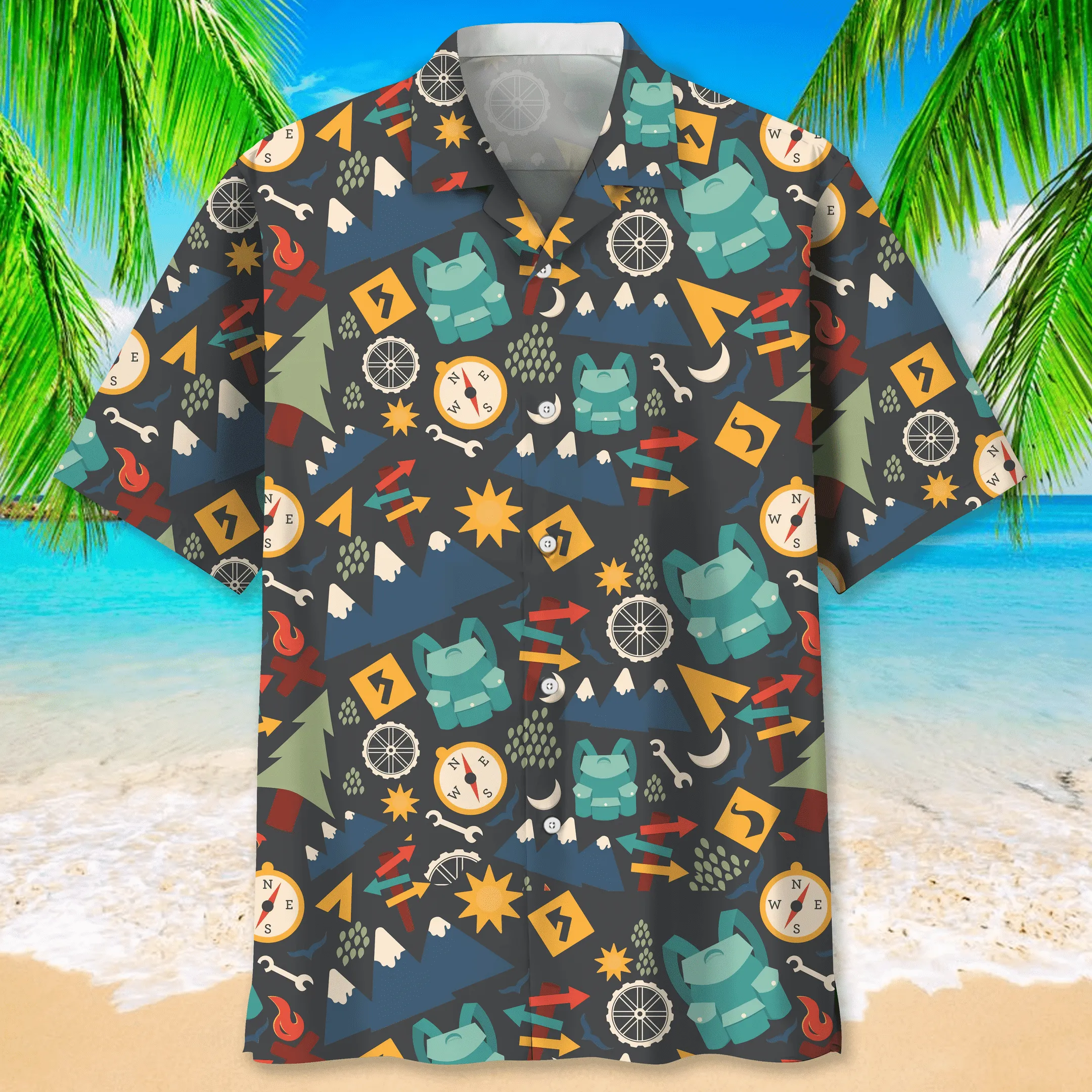 Camping Bigfoot Hawaiian Shirt for Men, Camping Shirt, Adventure Shirts