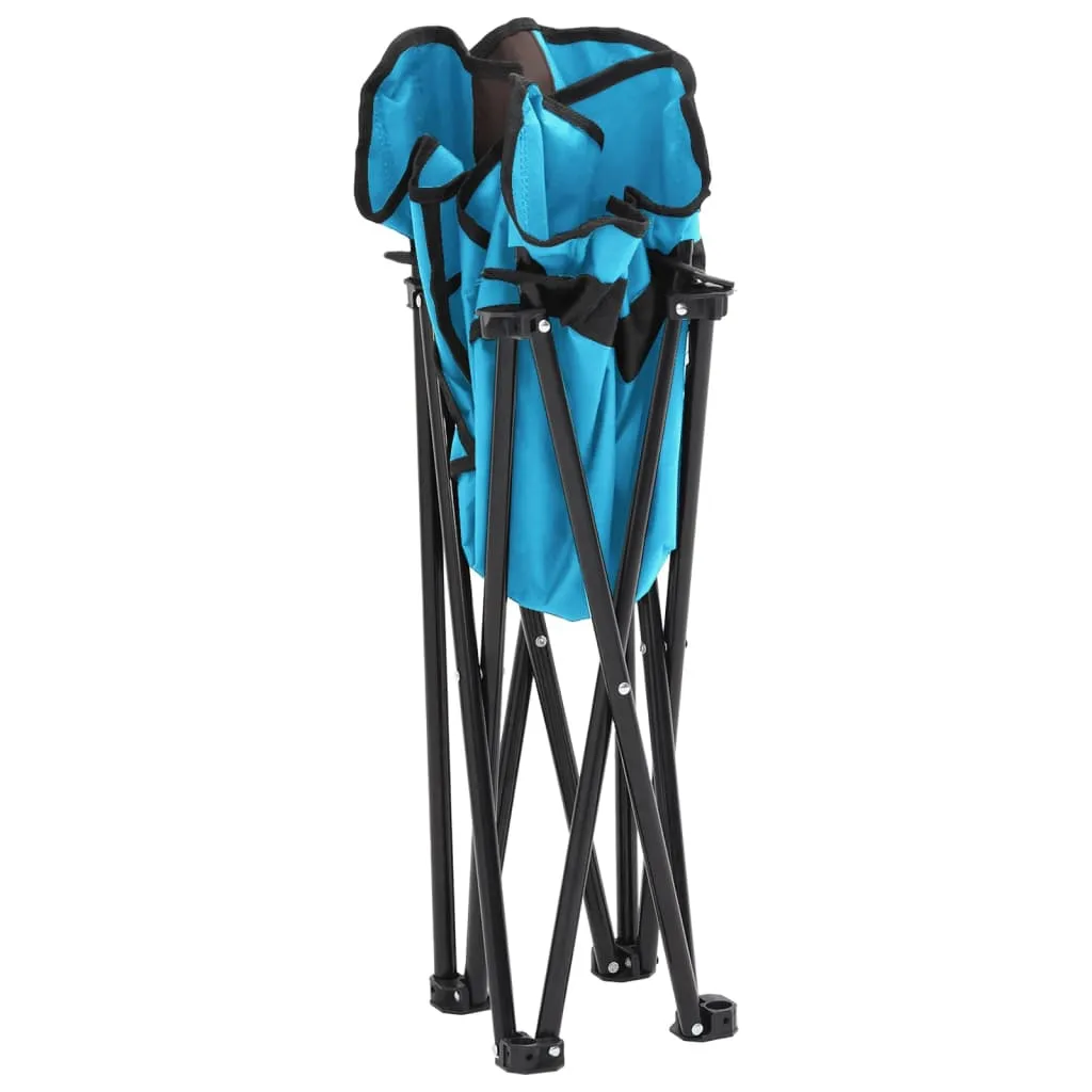 Camping Chairs with Pocket Foldable 2 pcs Bright Blue