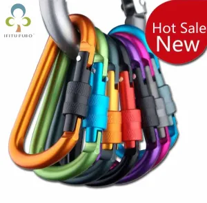 Carabine Outdoor Kit 6 pcs Camping Equipment Alloy Aluminum Survival Gear Camp Mountaineering Hook EDC Mosqueton Carabiner