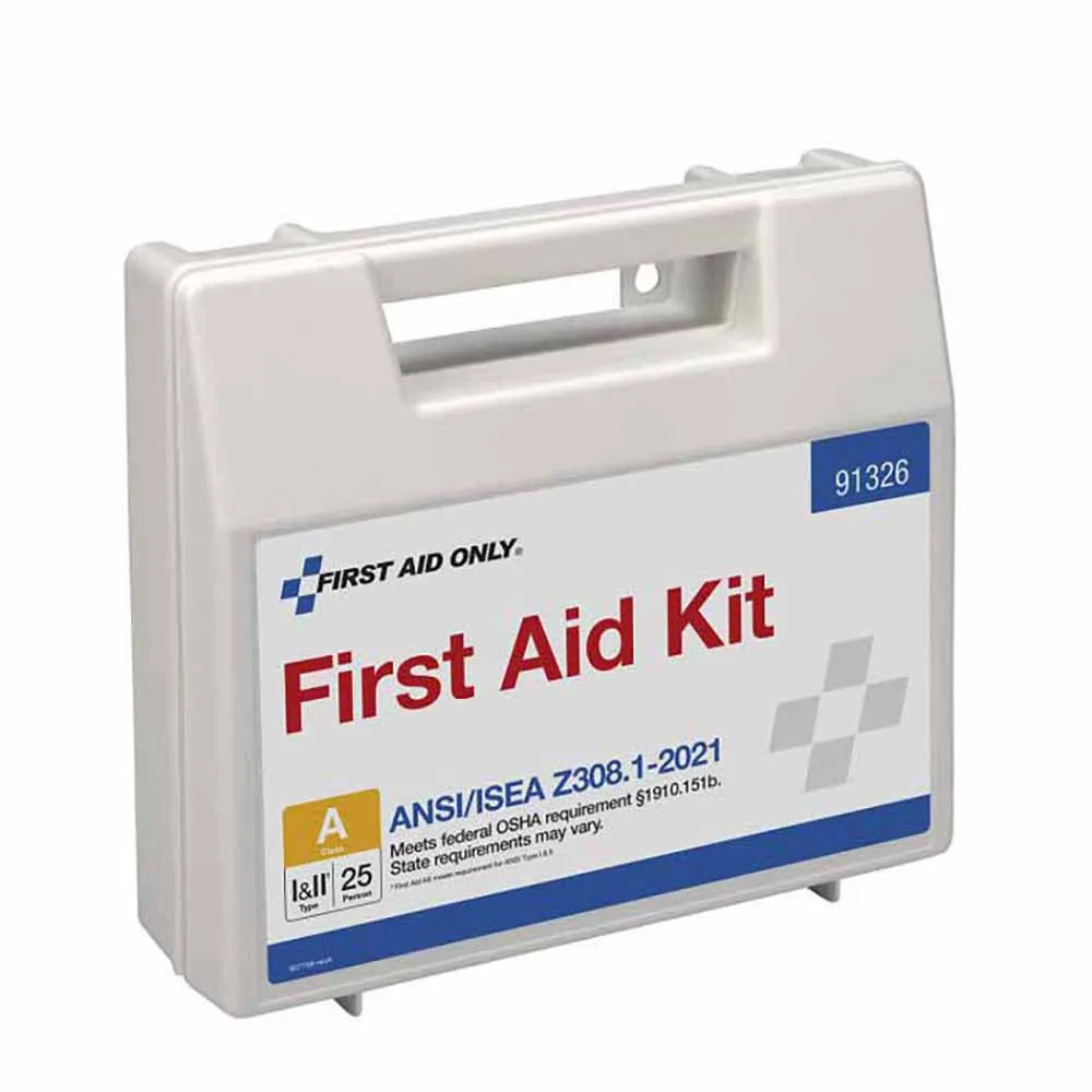 First Aid Only 91326 25 Person ANSI A Plastic First Aid Kit With Dividers, ANSI 2021 Compliant