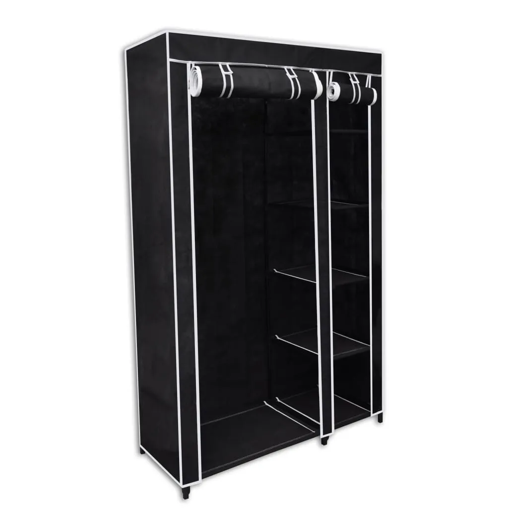 Folding Wardrobe Black 110x45x175 cm