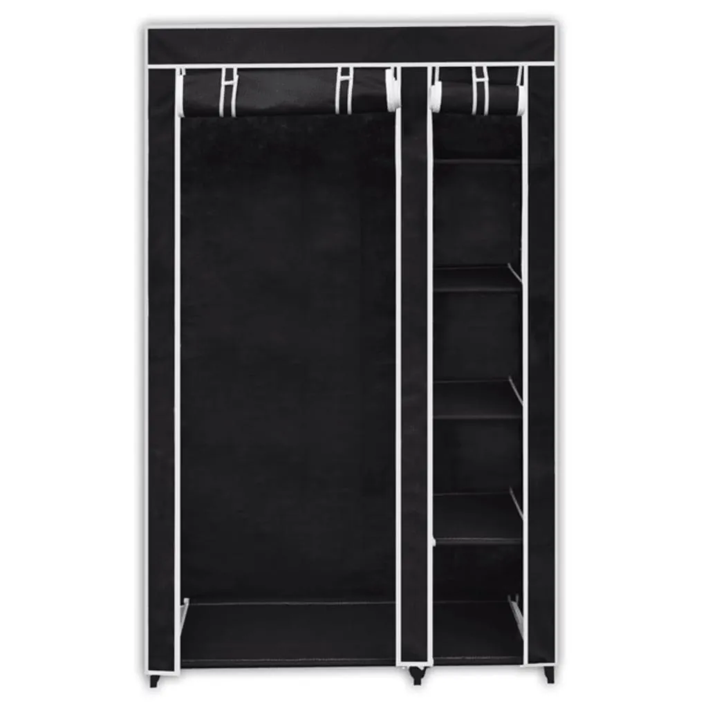 Folding Wardrobe Black 110x45x175 cm