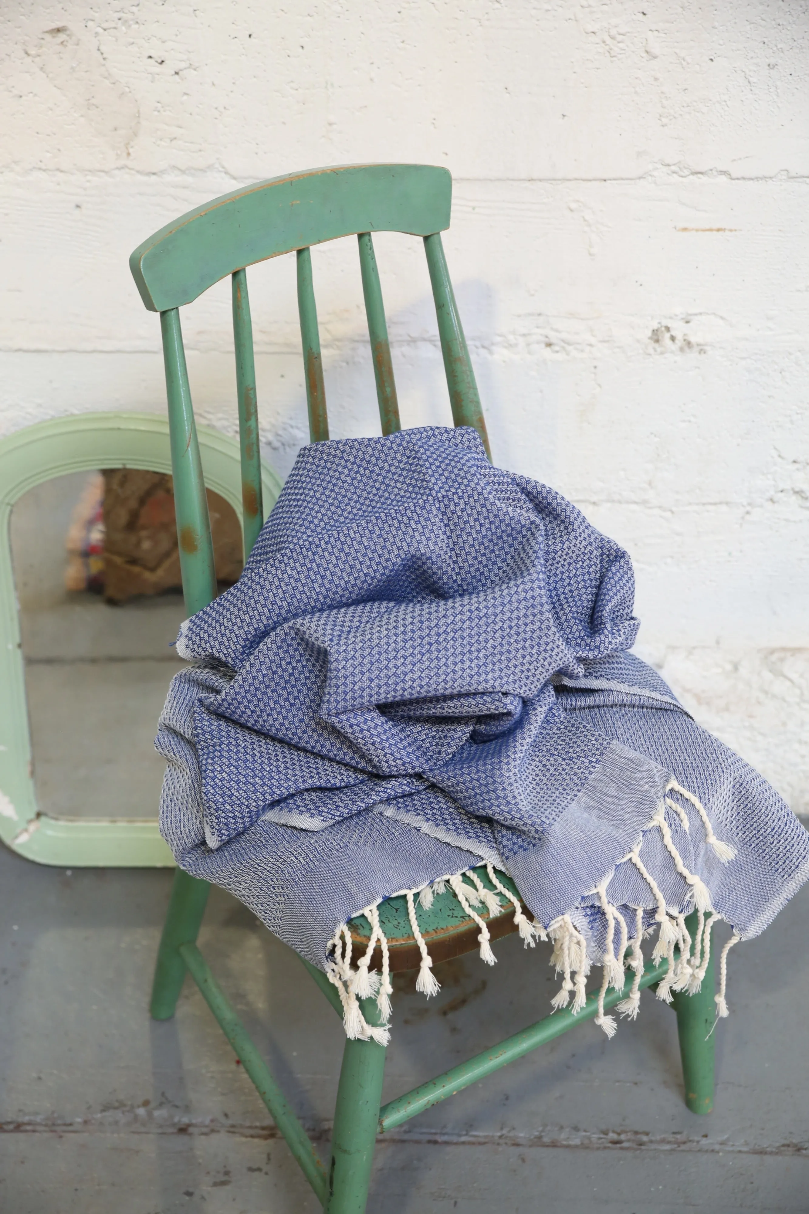 Honeycomb Pestemal Towel in Blue