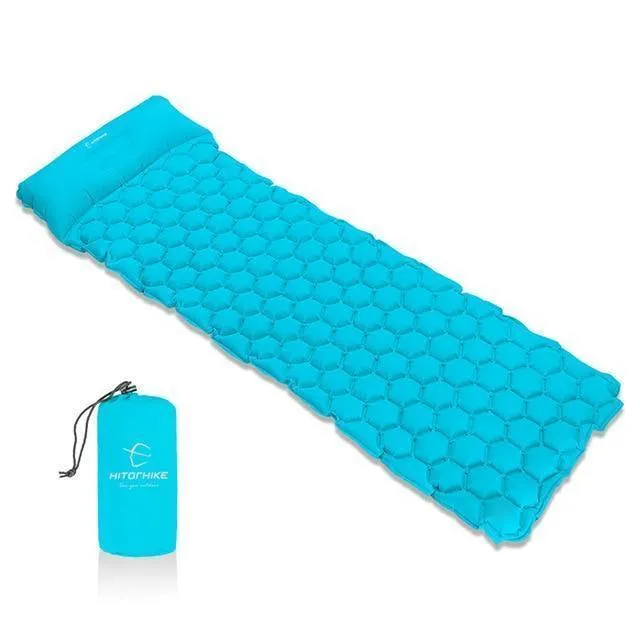 Inflatable Sleeping Camping Pad Mat With Pillow