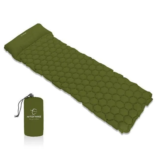 Inflatable Sleeping Camping Pad Mat With Pillow