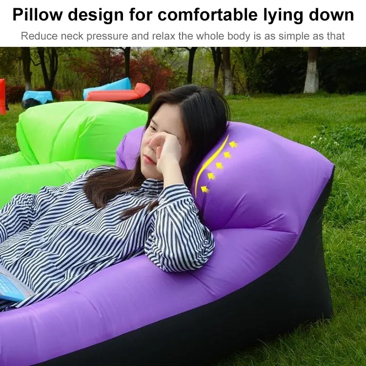 Inflatable Sofa Bed for Camping, Fishing, and Beach, Color-Blocking Pillow Style, Tear-Proof, 94.5 x 21.7 inches (Yellow   Black)