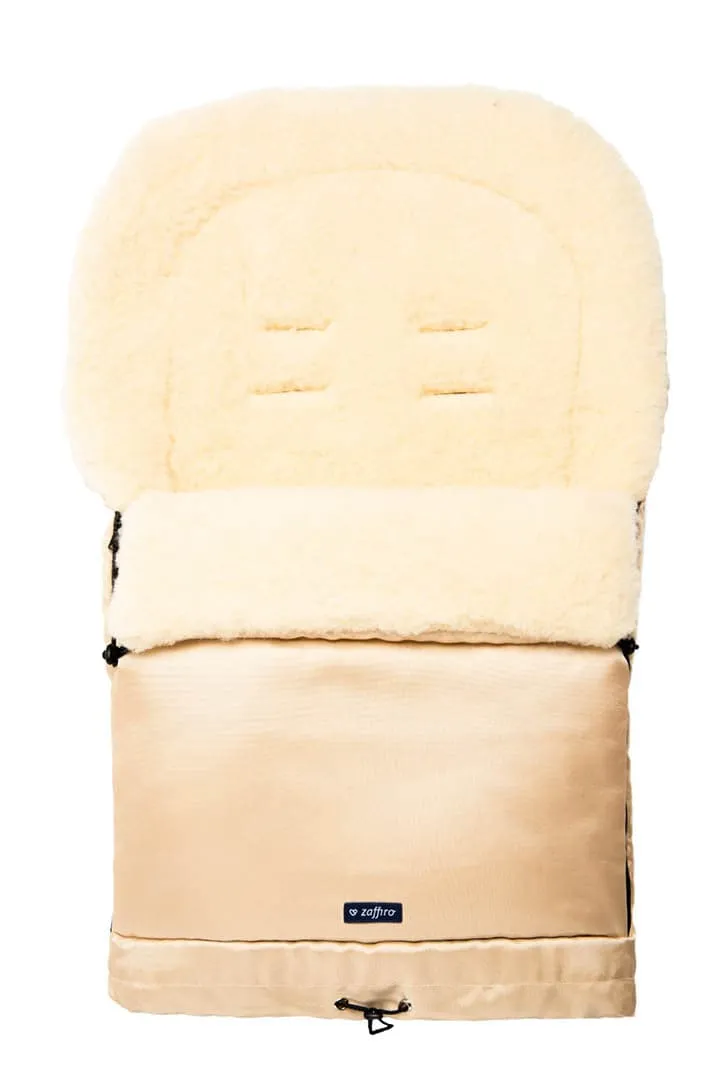 Light Beige Organic Wool Adjustable Footmuff