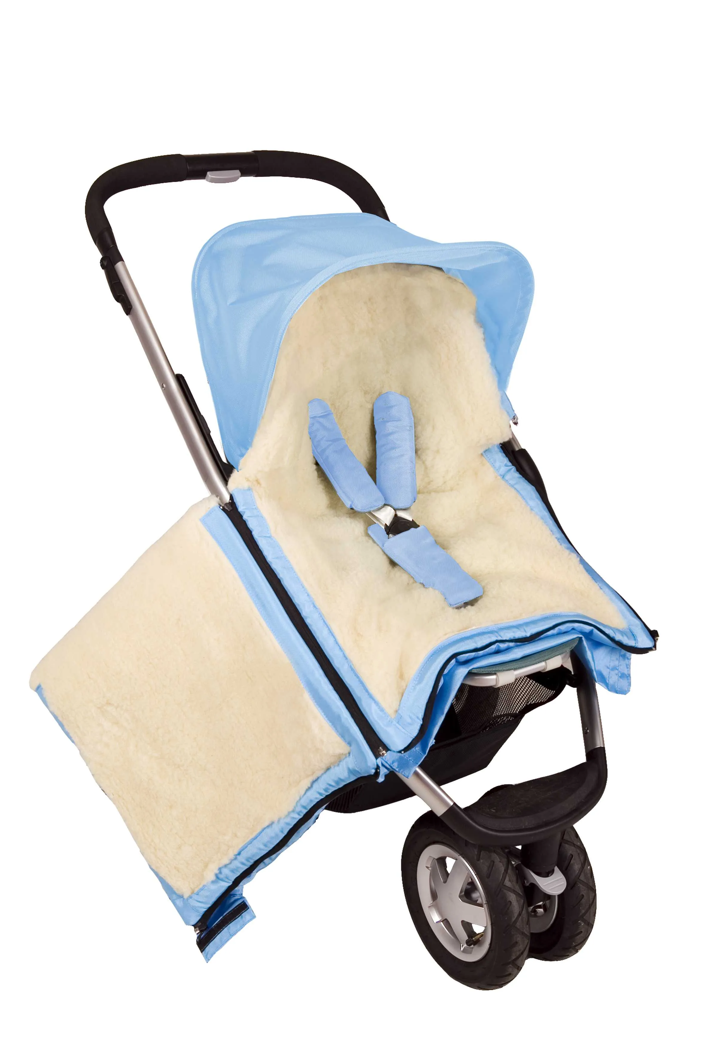 Light Beige Organic Wool Adjustable Footmuff