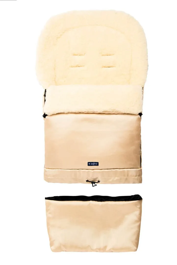 Light Beige Organic Wool Adjustable Footmuff