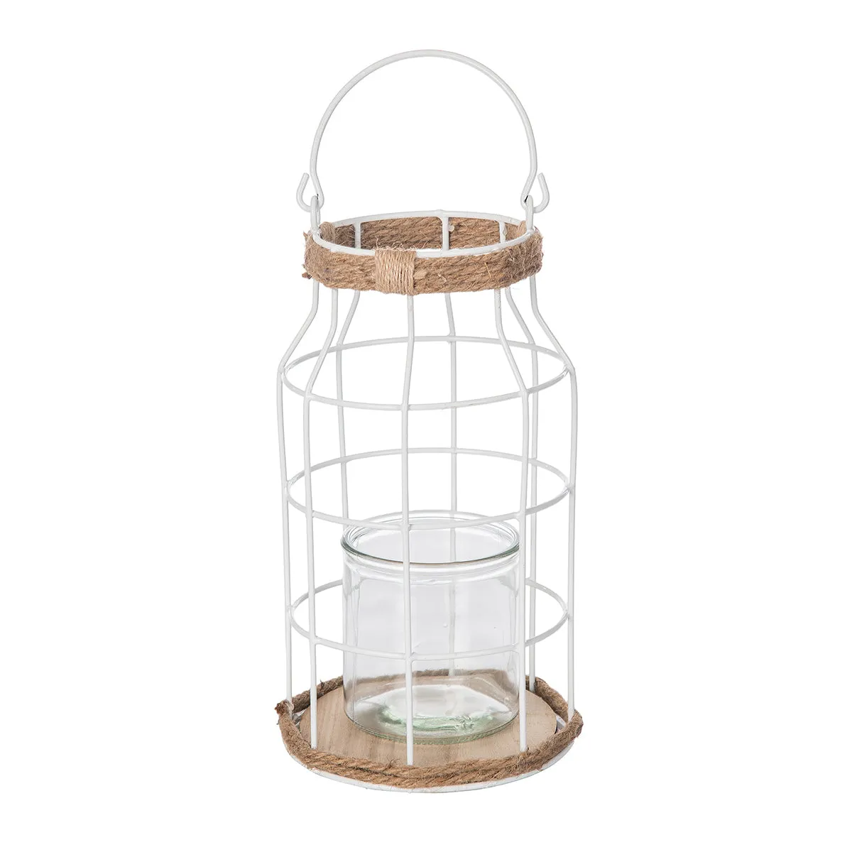 Medium Whitewash Lantern