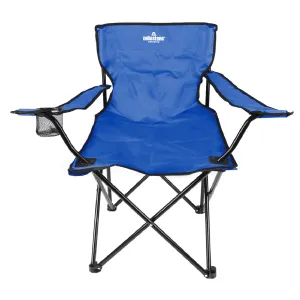 Milestone Camping 20399 Folding Camping Chair with Cup Holder & Storage Bag/Portable Travel Chair/Folds Flat to Store / H80 x W83 x D50cm / Blue Colour