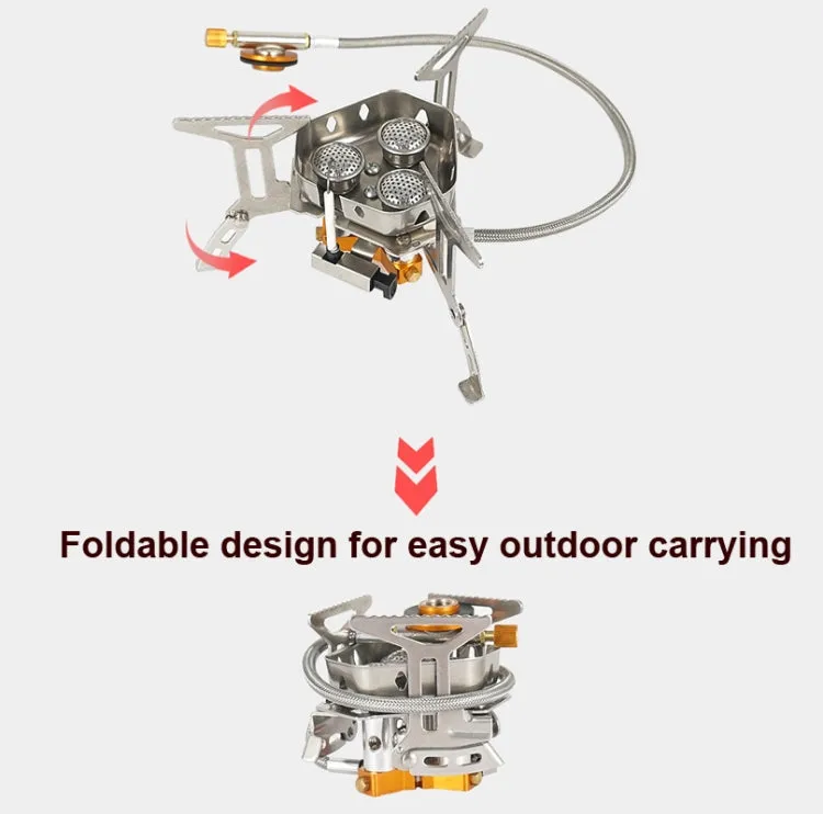 Outdoor Portable Three-Head Stove Camping Windproof Stove