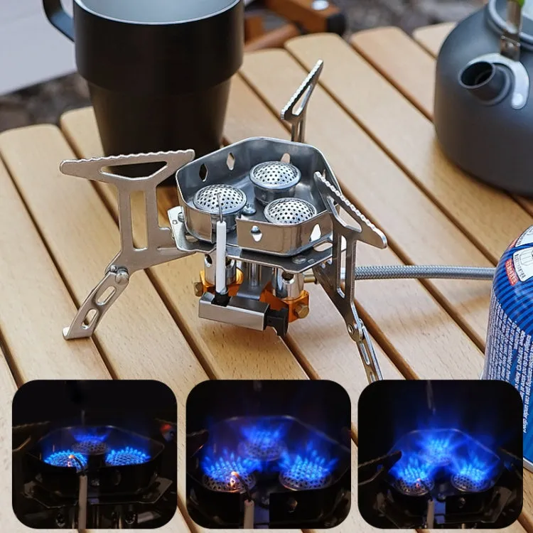 Outdoor Portable Three-Head Stove Camping Windproof Stove