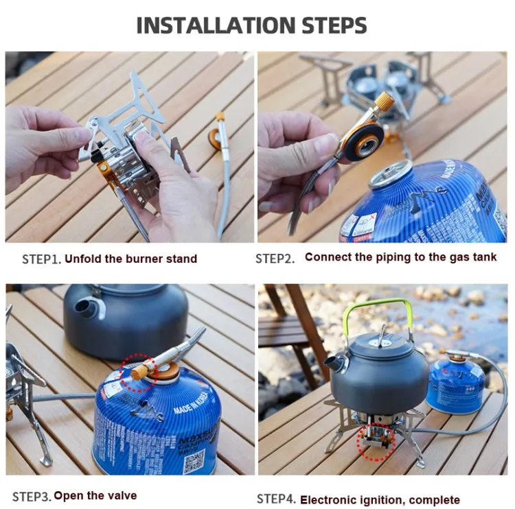 Outdoor Portable Three-Head Stove Camping Windproof Stove