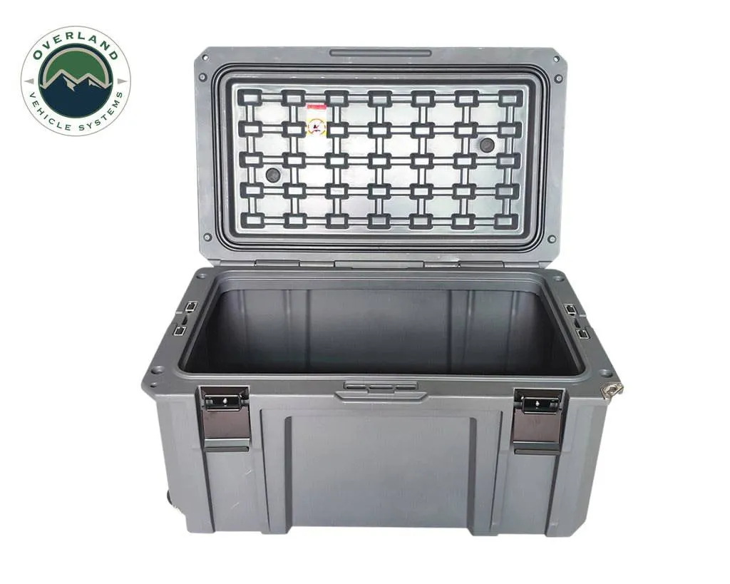 Overland Vehicle Systems D.B.S.  - Dark Grey 169 QT Dry Box with Wheels, Drain, and Bottle Opener | Universal