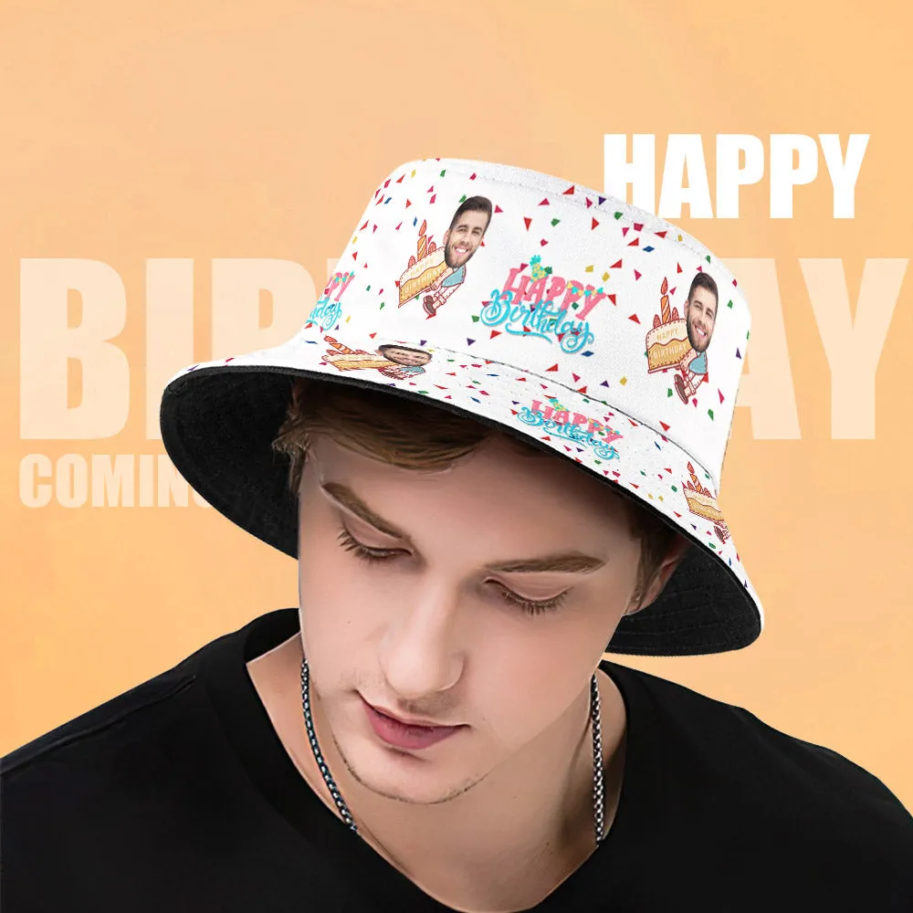 Personalized Face Bucket Hat Fisherman Hat Summer Wide Brim Hat Birthday Gift for Family Friends