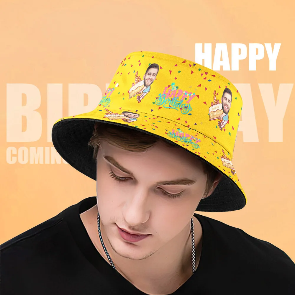 Personalized Face Bucket Hat Fisherman Hat Summer Wide Brim Hat Birthday Gift for Family Friends