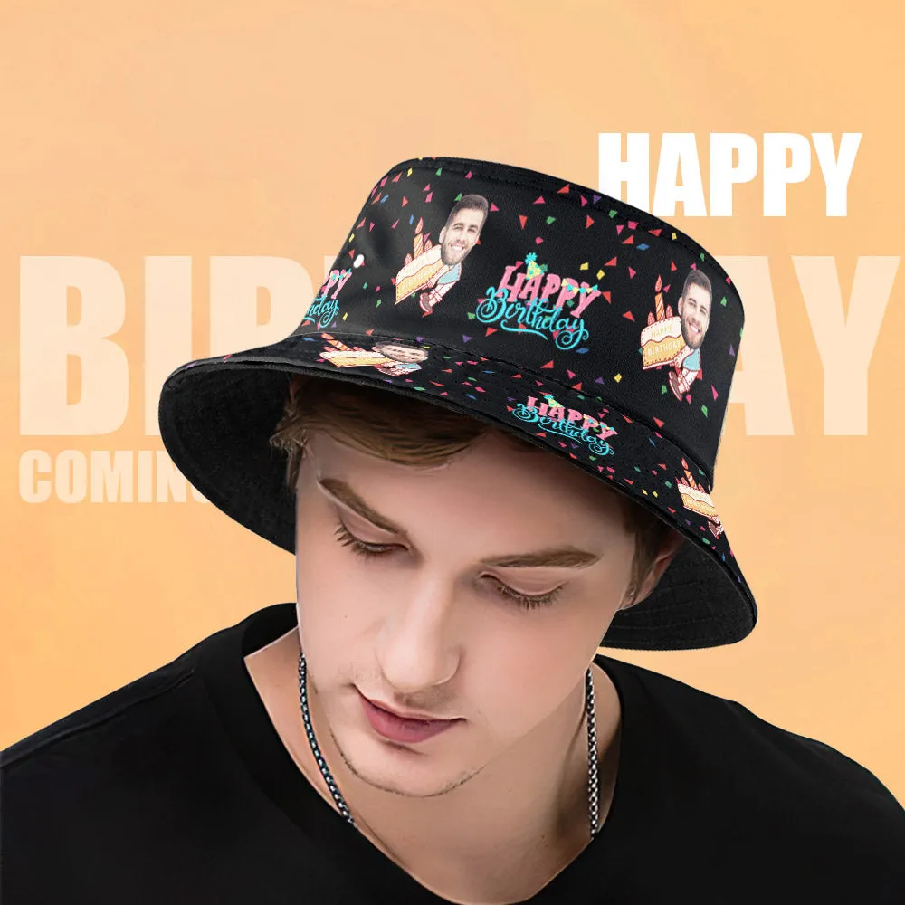 Personalized Face Bucket Hat Fisherman Hat Summer Wide Brim Hat Birthday Gift for Family Friends