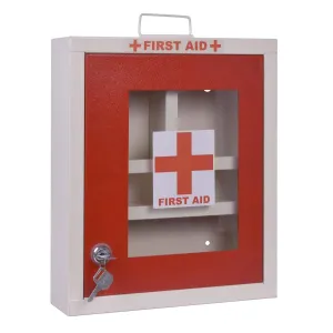 Plantex Metal Emergency First Aid Box/Medicine Storage Box/Medical Box/First Aid Kit Box/Medicine Box For Home, School & Office/Medicine Organizer With Multi Compartment - (Red & Ivory) – Wall Mount