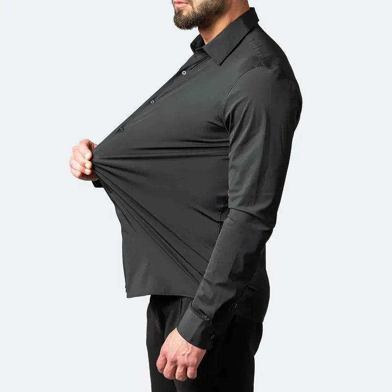 Plus Size 7XL 6XL High Elasticity Seamless Spandex Shirt Men