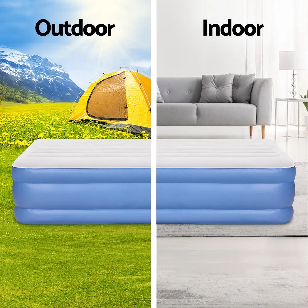 Queen Inflatable Air Mattress - Built-in Pump, Flocked Surface - Weisshorn