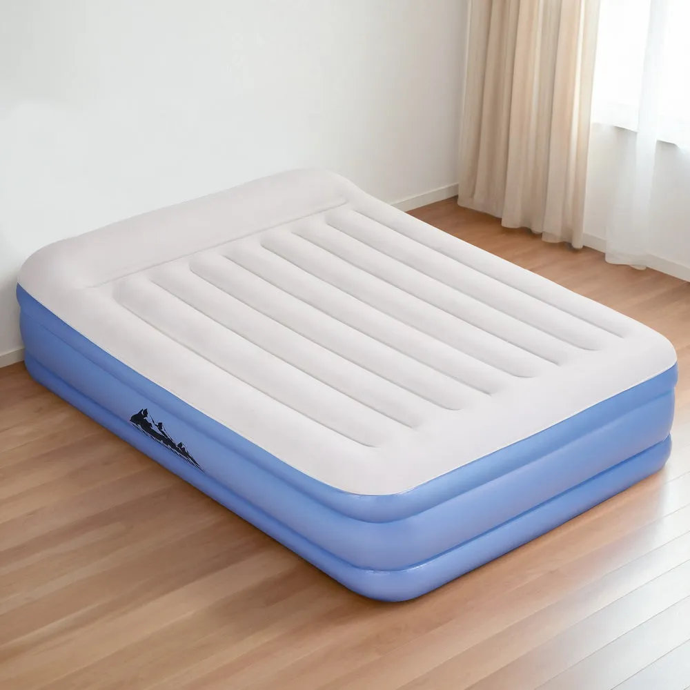 Queen Inflatable Air Mattress - Built-in Pump, Flocked Surface - Weisshorn