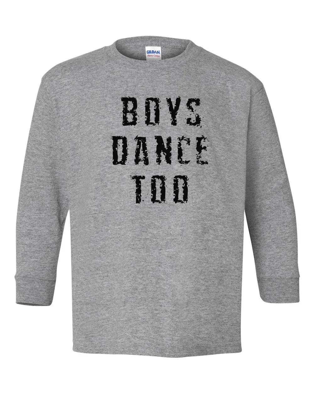 "Boys Dance Too" Grunge Print Longsleeve T-Shirt-Youth