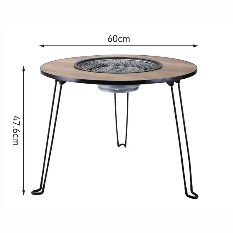 Round Table Stove Portable Camping BBQ Charcoal Grill With Storage Bag