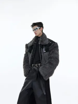 Spliced Anti Mink Fur Fur Coat