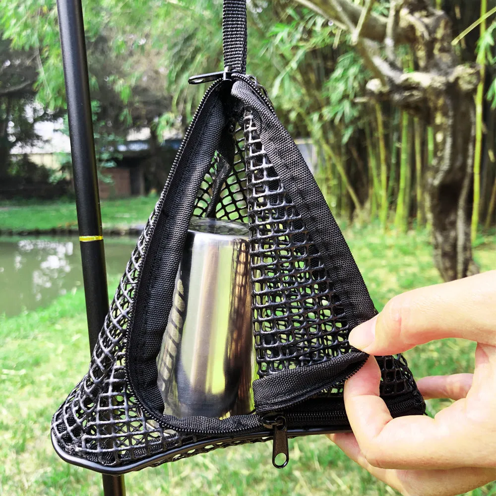 Storage outdoor drying net foldable fabric grid outdoor camping hanging net storage basket PVC hanging net bag