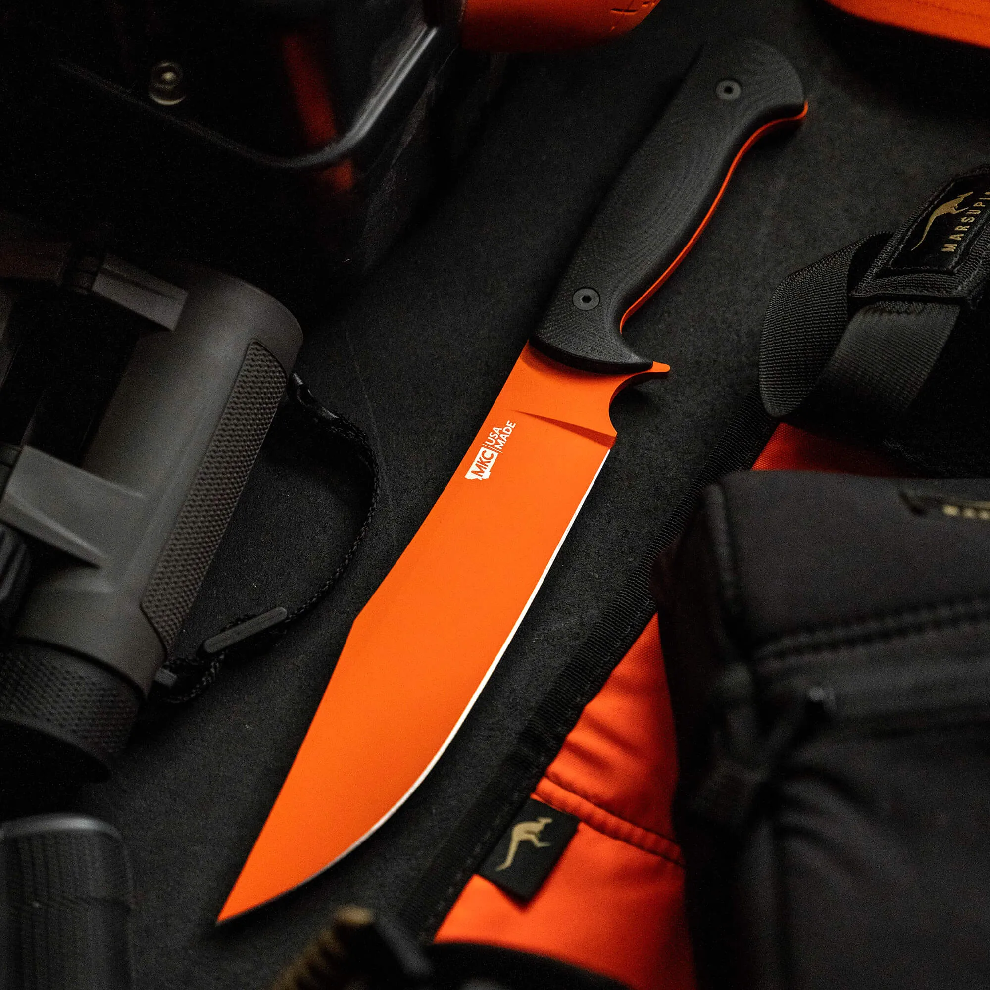 THE MARSHALL BUSHCRAFT KNIFE - BLAZE ORANGE CERAKOTE