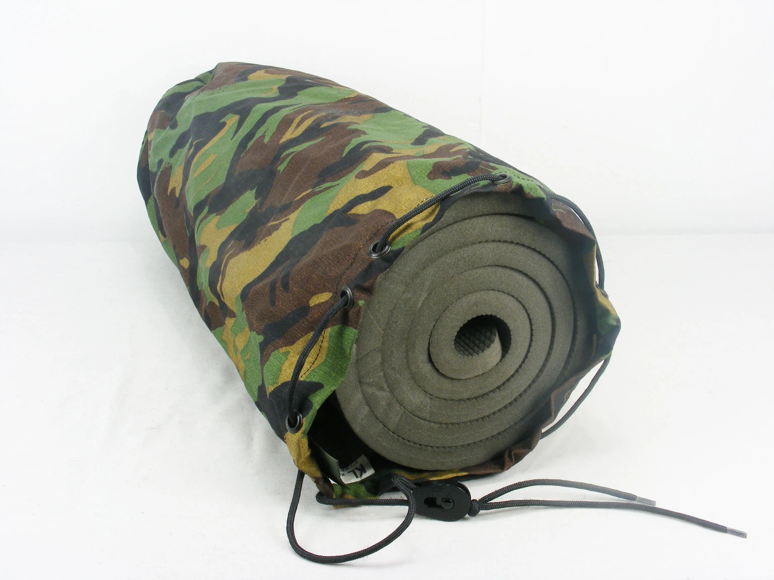 Waterproof Woodland Camouflage Rolled Sleep Mat Bag - Dutch Army